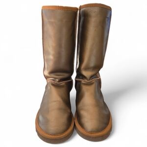 UGG Leather Classic Tall Metallic Sheepskin Bronze Gold Women's Boots Size 10W